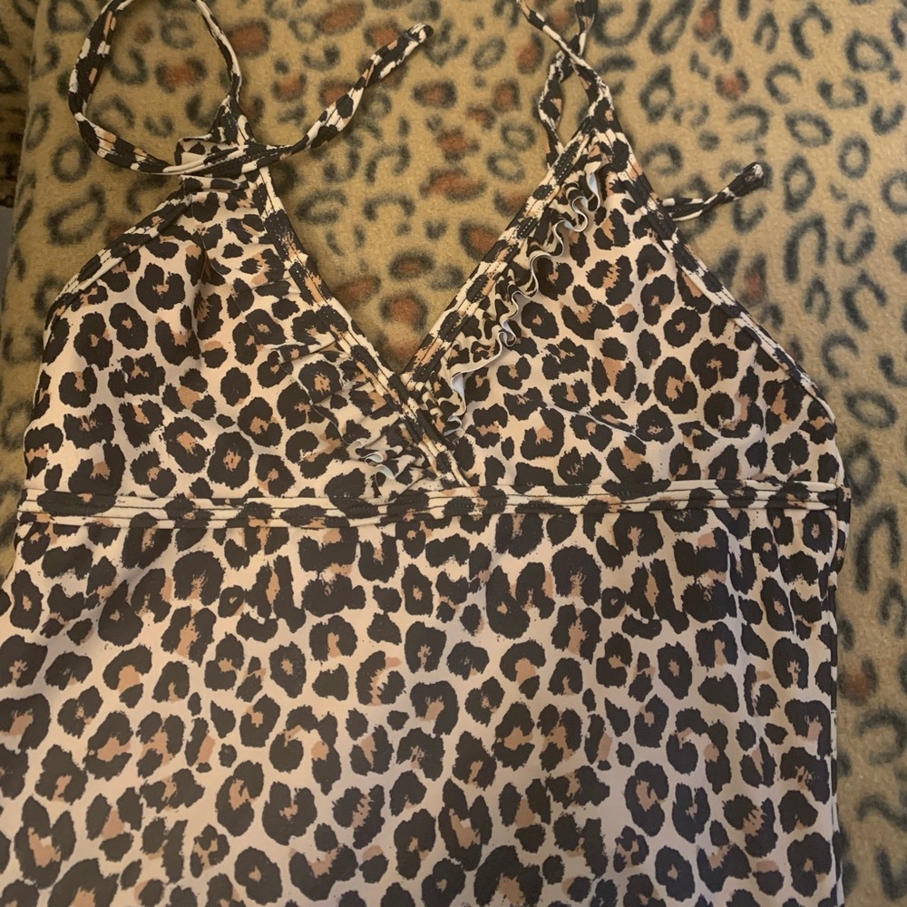 SOLD ON MERCARI Leopard Bathing Suit Sz 10-12